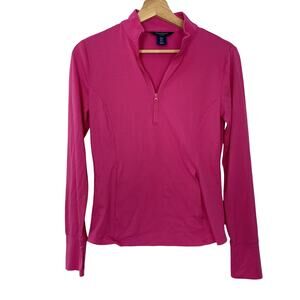 Tommy‎ Bahama Active deep pink quarter zip golf long sleeved top women's S nylon
